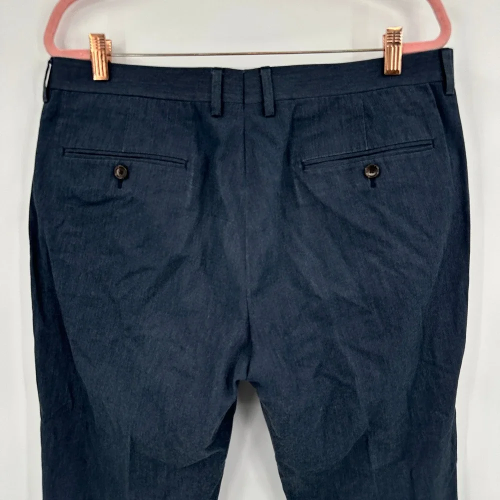 J. Crew Ludlow‎ Slim Fit Dress Pants Mens W36 L32 Navy Blue Cotton Blend